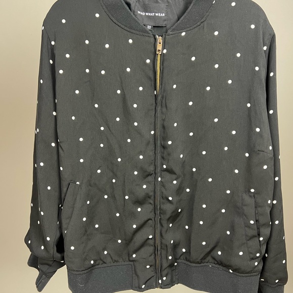 Who What Wear Polkadot Bomber Jacket - Picture 3 of 4